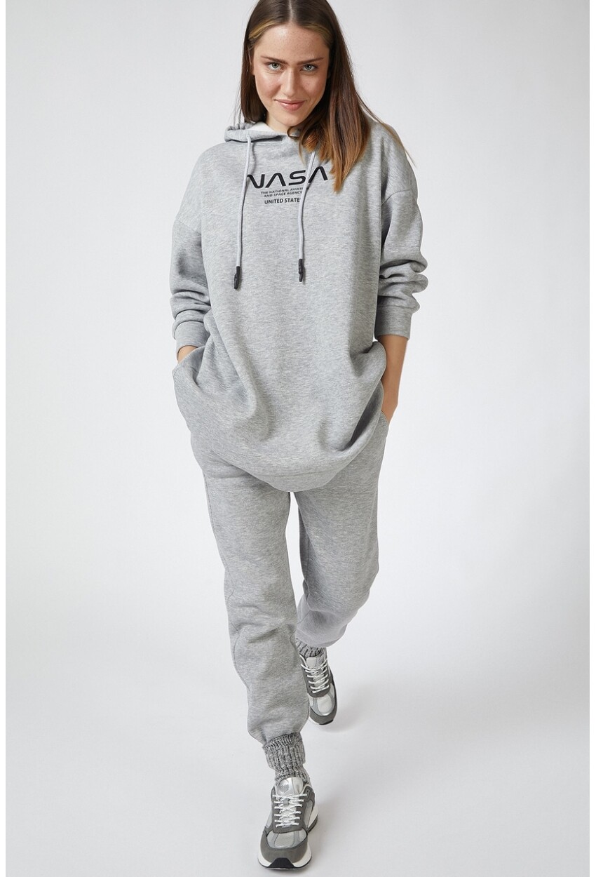 55345 NASA Printed Hijab Tracksuit Set