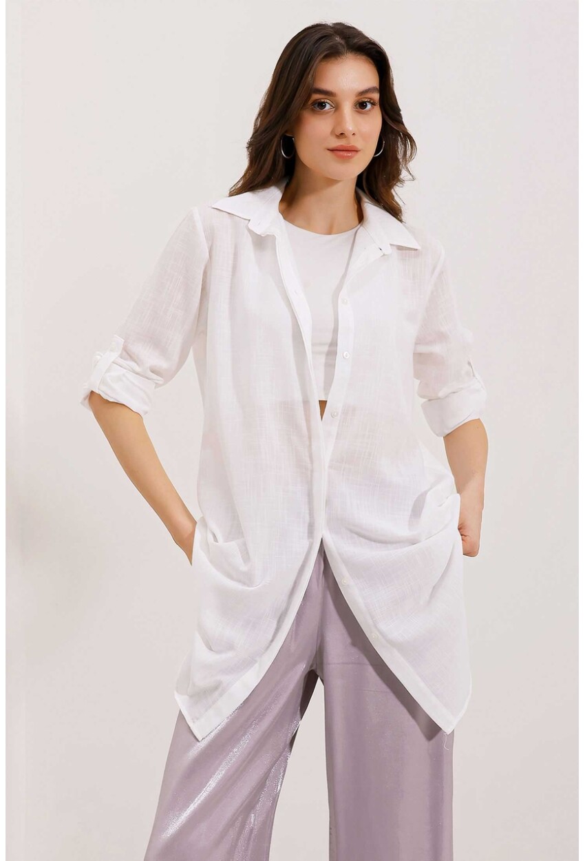 5885 Long Linen Shirt