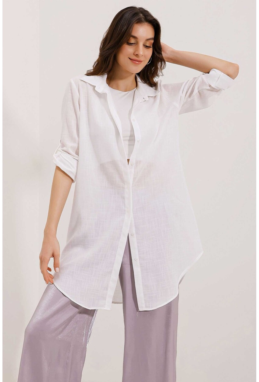 5885 Long Linen Shirt