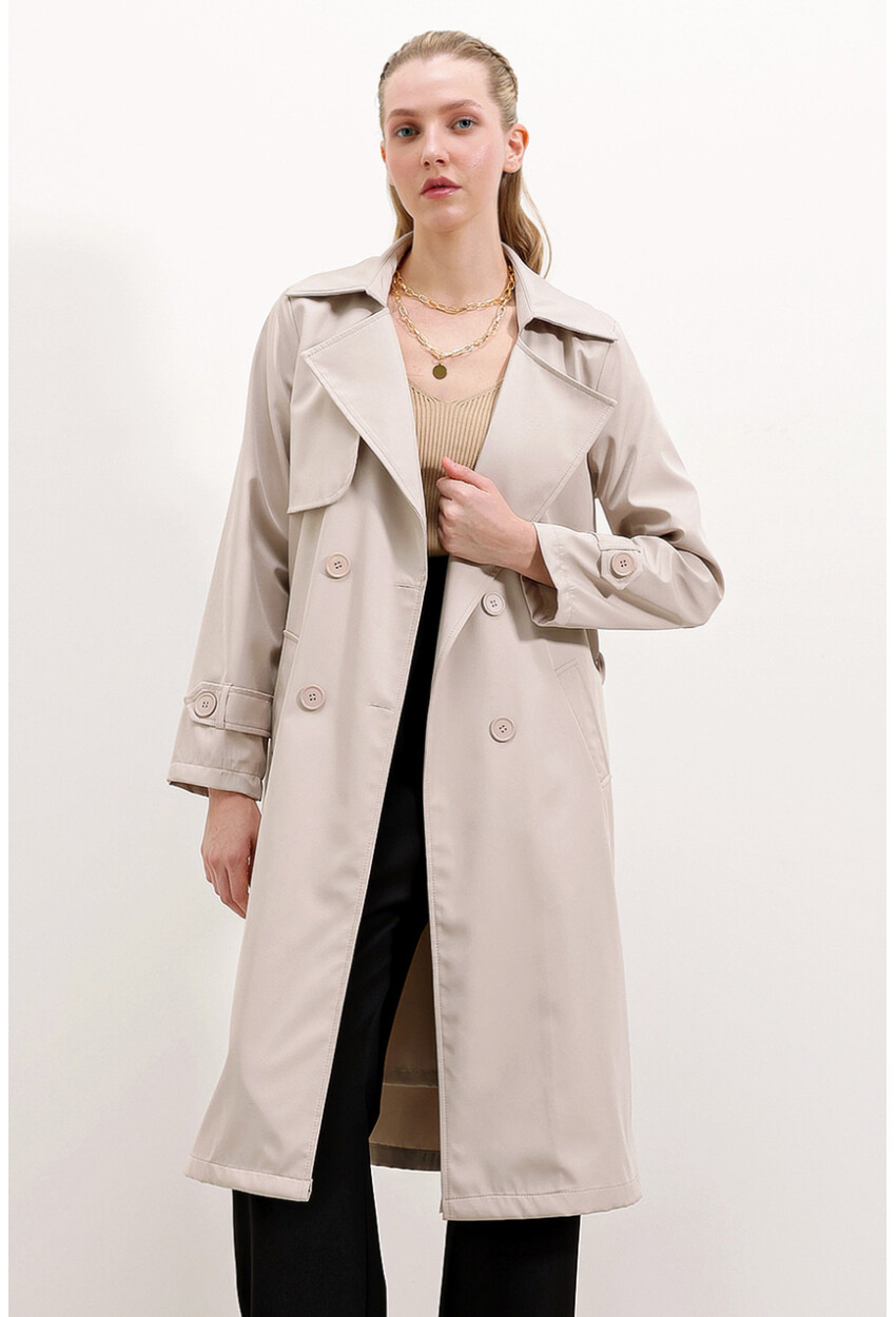 5918 Wrap Collar Trench Coat