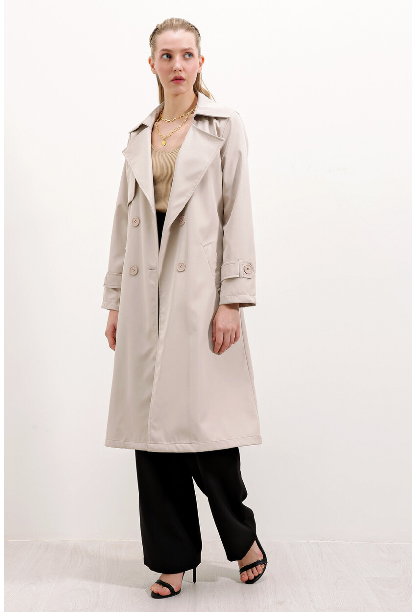 5918 Wrap Collar Trench Coat