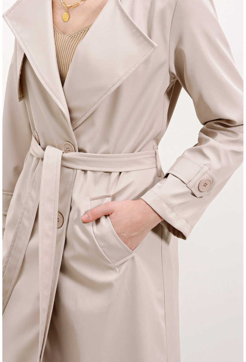 5918 Wrap Collar Trench Coat