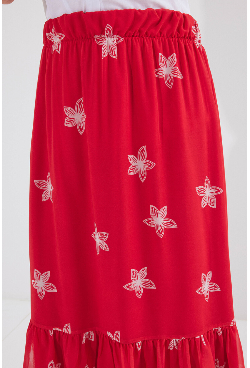 8010 Patterned Chiffon Skirt