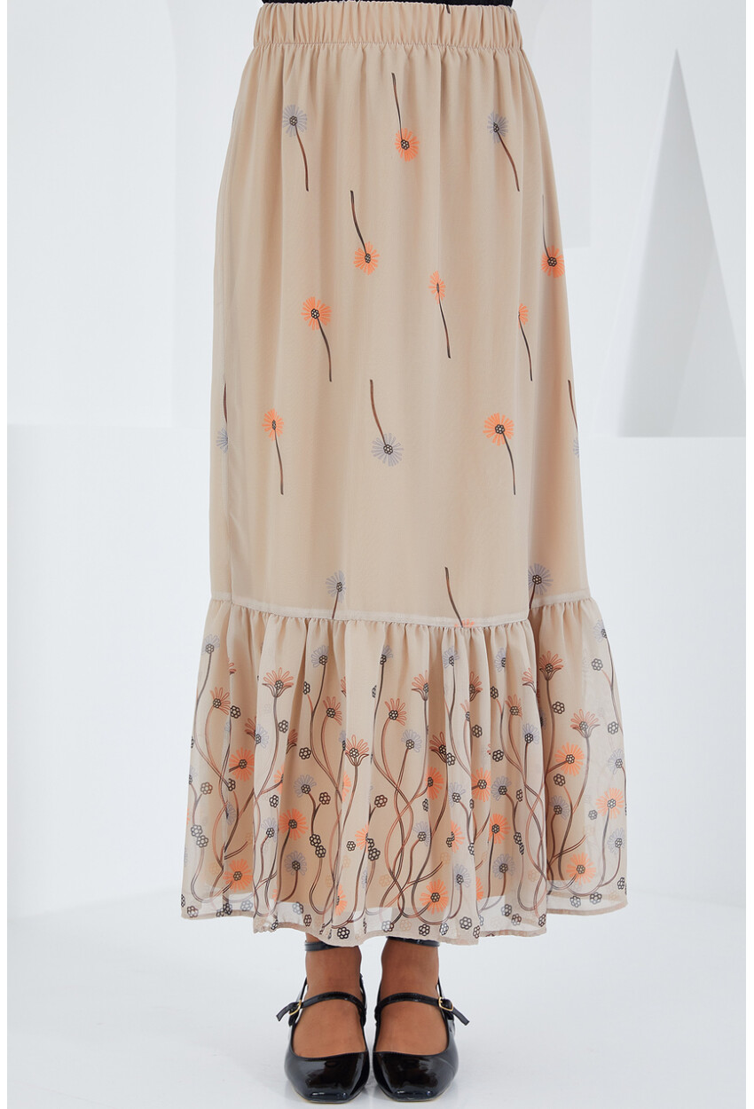 8010 Patterned Chiffon Skirt