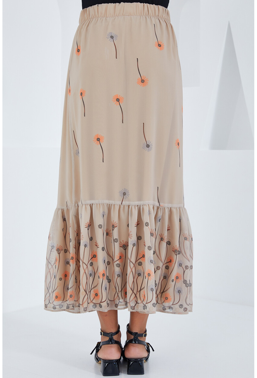 8010 Patterned Chiffon Skirt