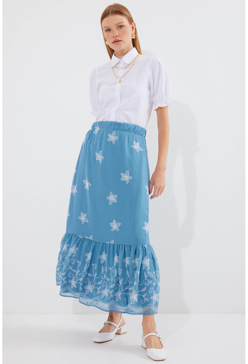 8010 Patterned Chiffon Skirt