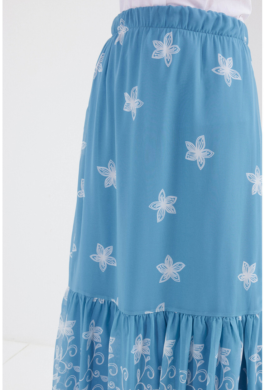 8010 Patterned Chiffon Skirt