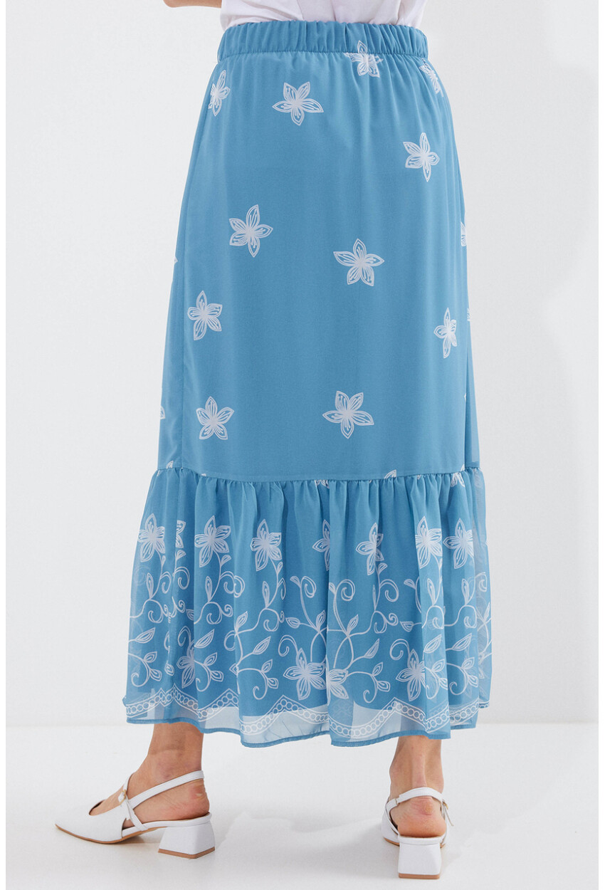 8010 Patterned Chiffon Skirt