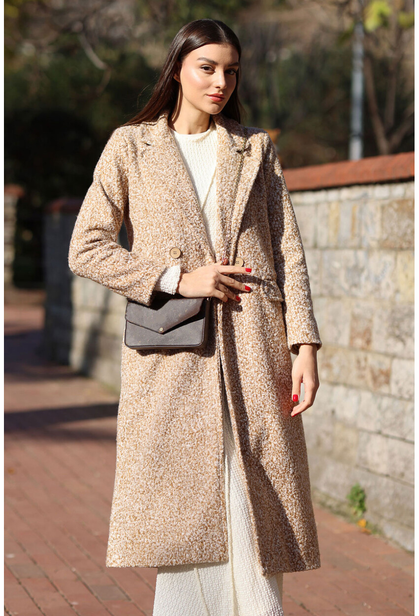 9127 Oversized Long Boucle Coat