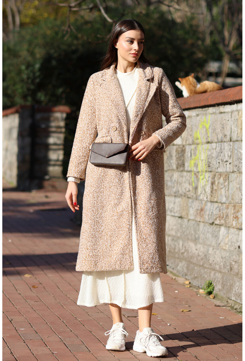 9127 Oversized Long Boucle Coat