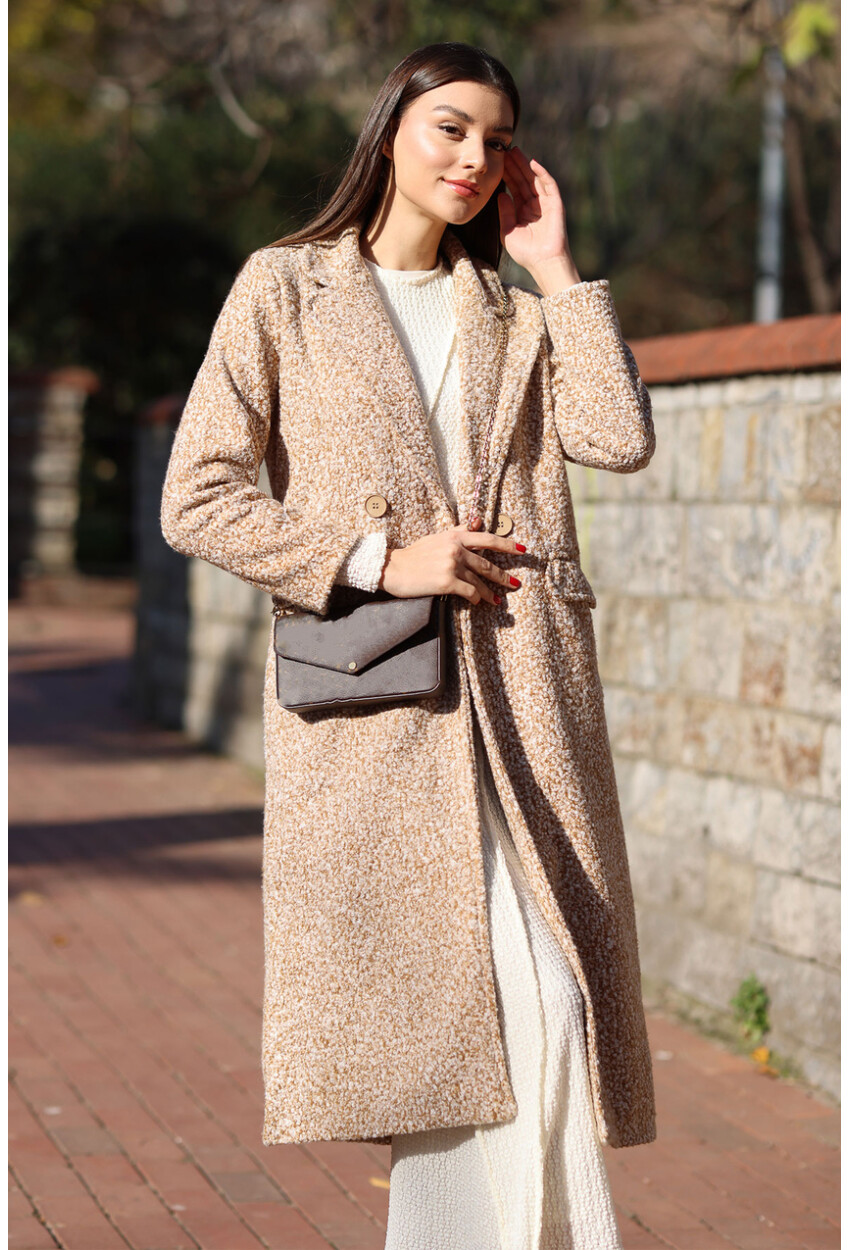 9127 Oversized Long Boucle Coat