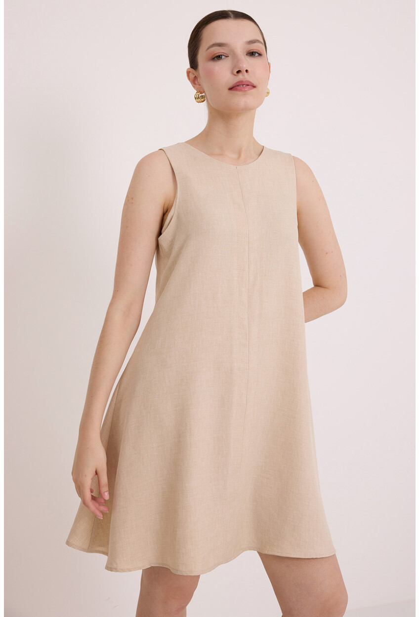 Womens Mini Linen Dress 2491