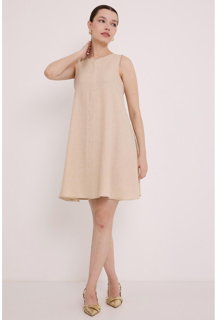 Womens Mini Linen Dress 2491