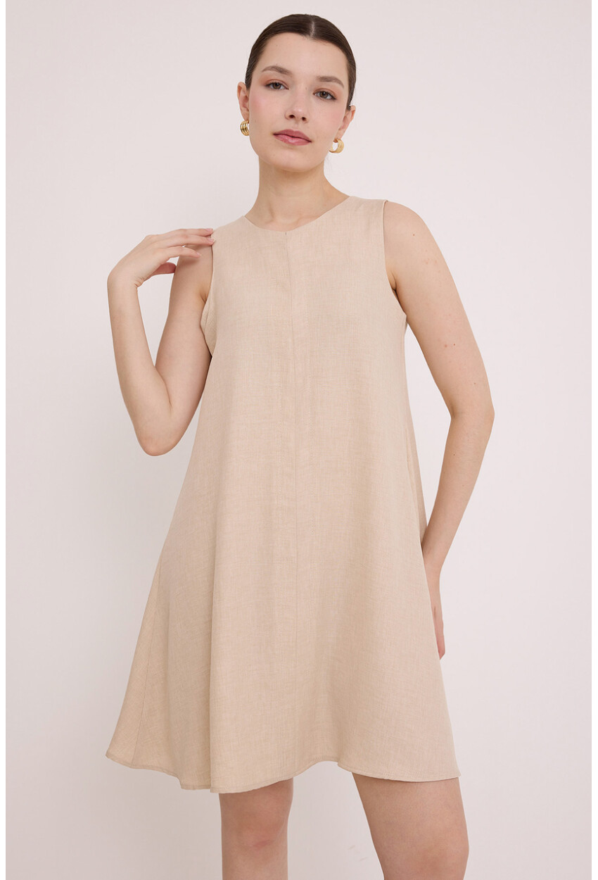 Womens Mini Linen Dress 2491