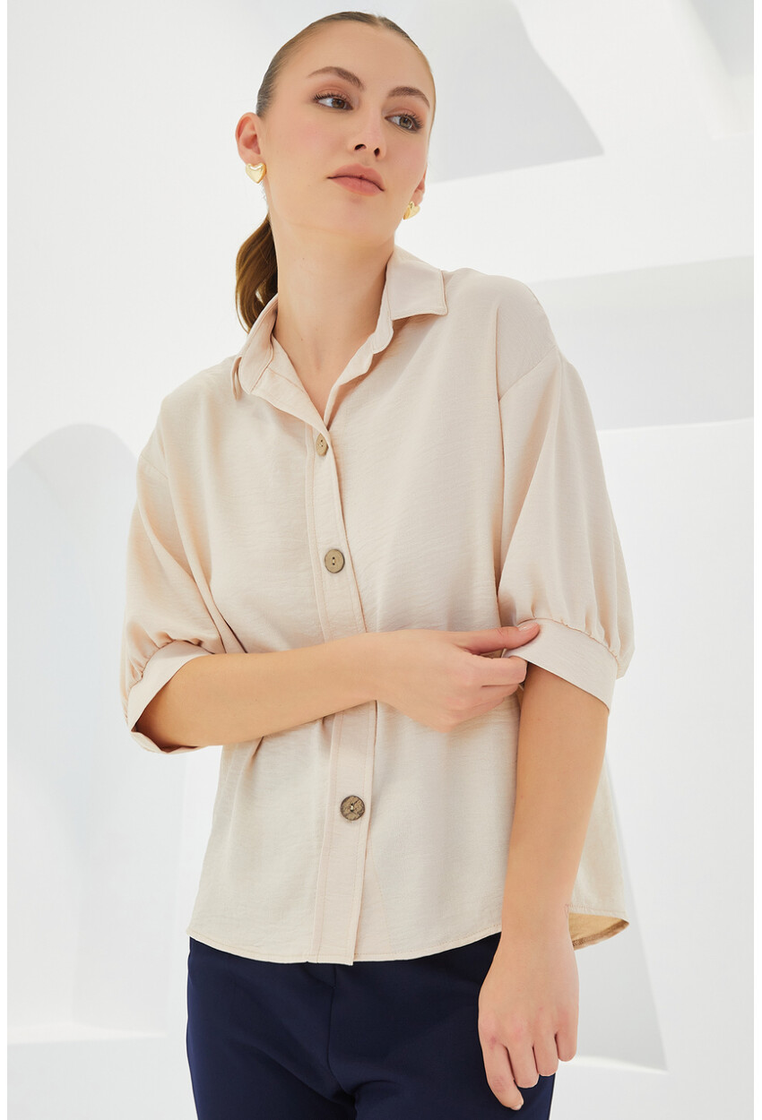 Short Sleeve Oversized Linen Shirt 20240