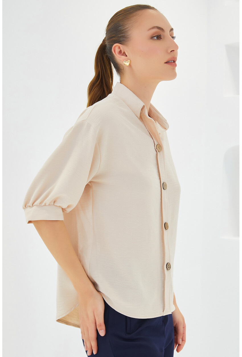 Short Sleeve Oversized Linen Shirt 20240