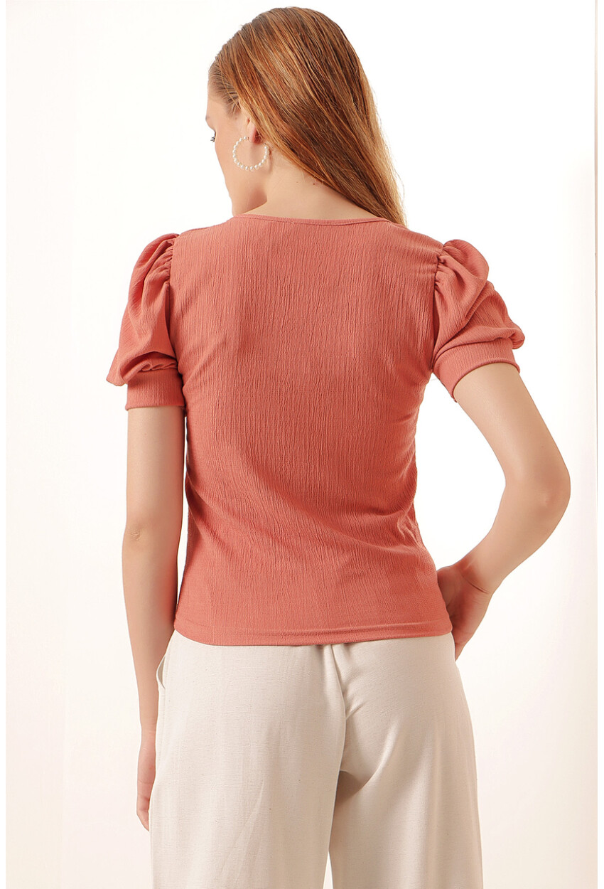 0409 Square Neck Knit Blouse