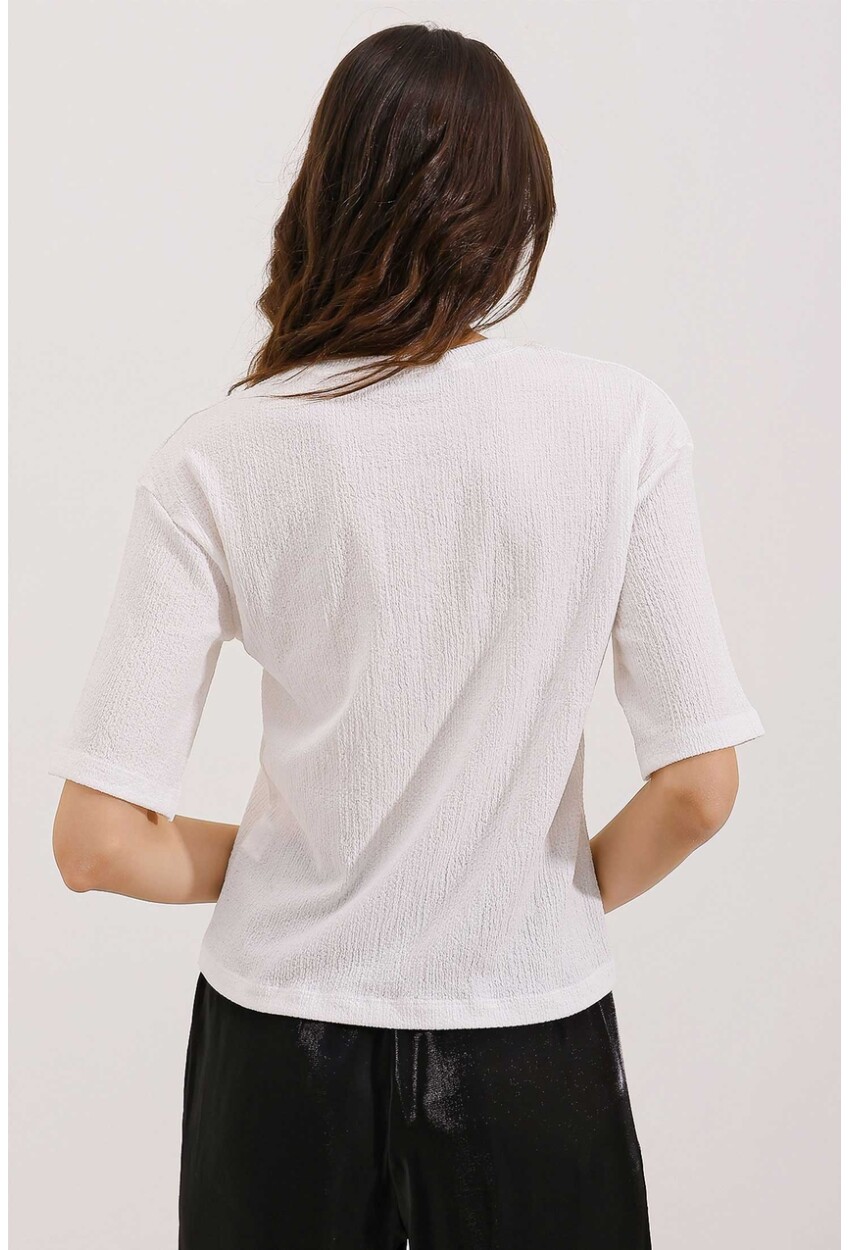 0472 Printed Oversized Knit T-Shirt