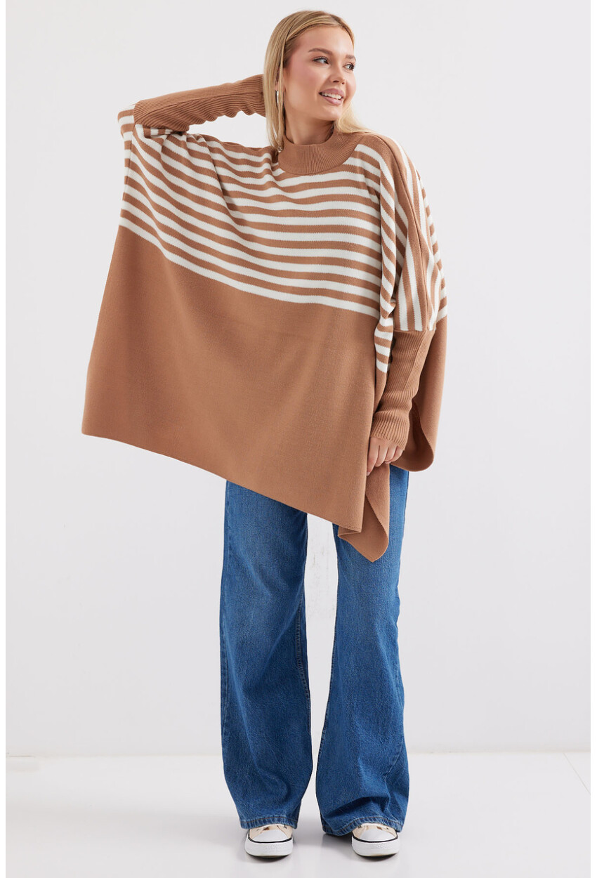 15783 Split Poncho Sweater