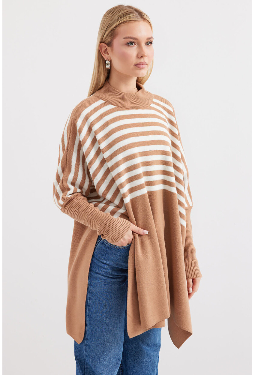 15783 Split Poncho Sweater