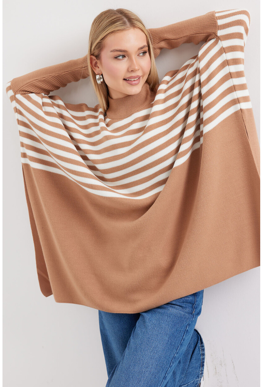 15783 Split Poncho Sweater