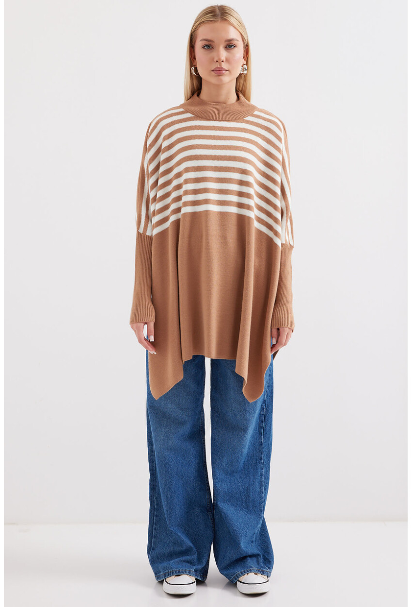 15783 Split Poncho Sweater