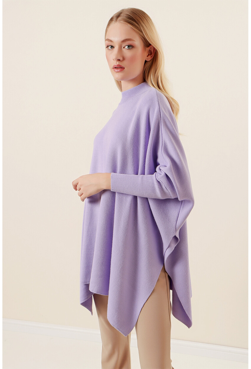 15783 Split Poncho Sweater