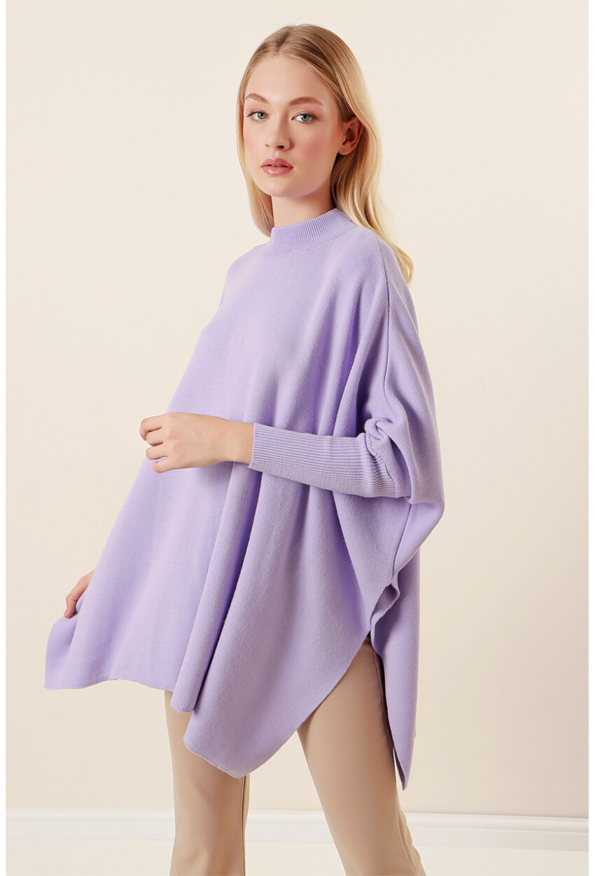 15783 Split Poncho Sweater