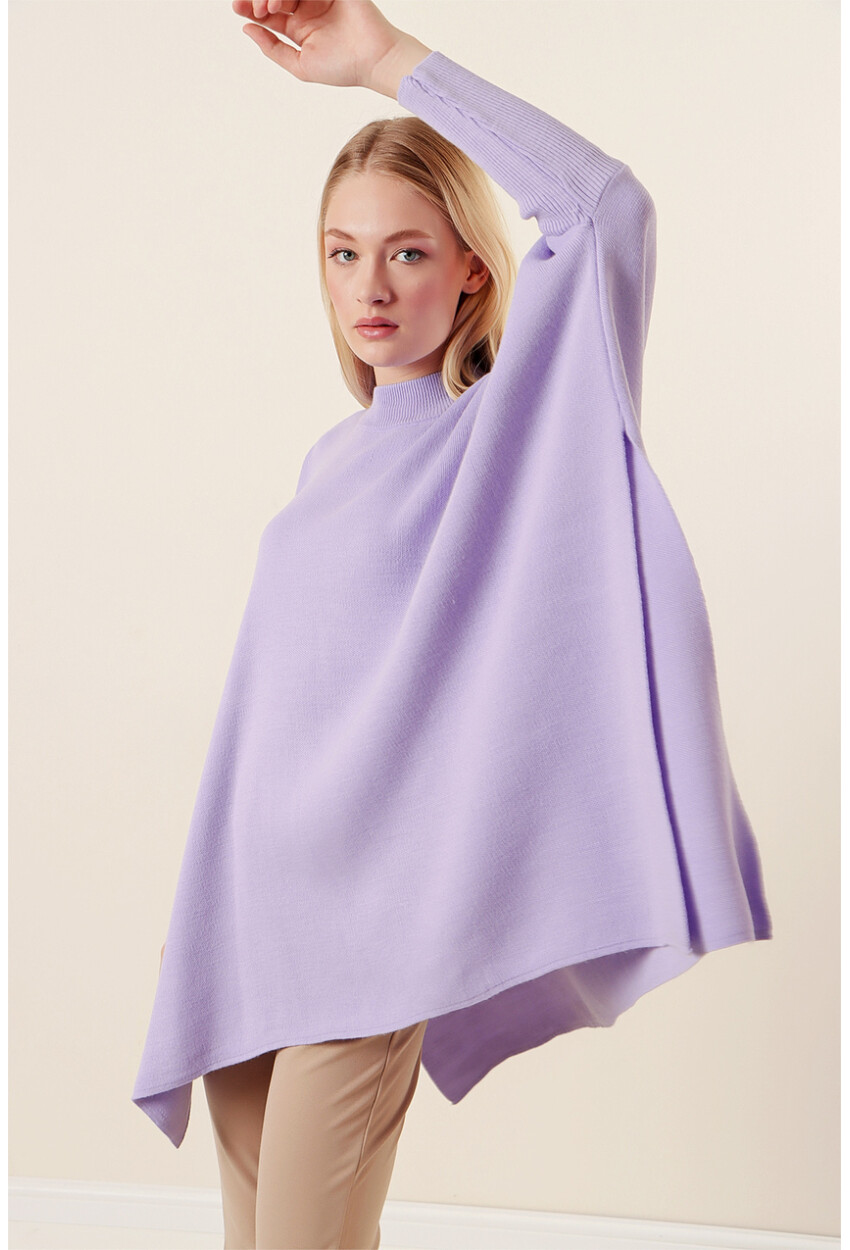 15783 Split Poncho Sweater