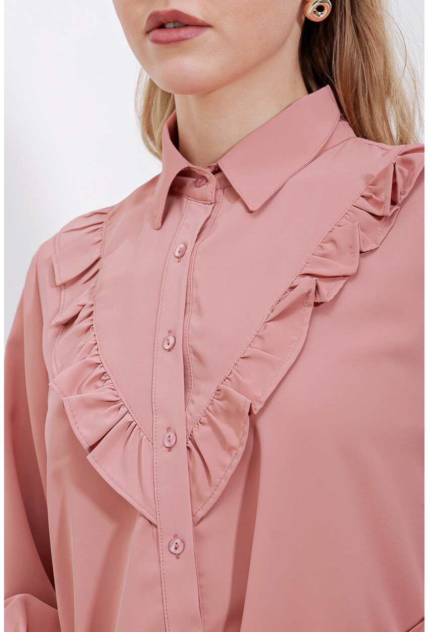 20223 Long Sleeve Shirt With Ruffles