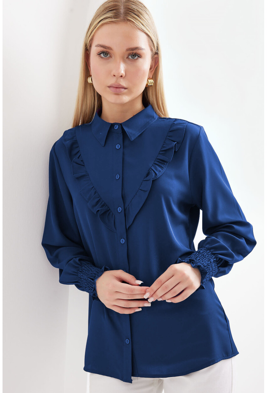 20223 Long Sleeve Shirt With Ruffles