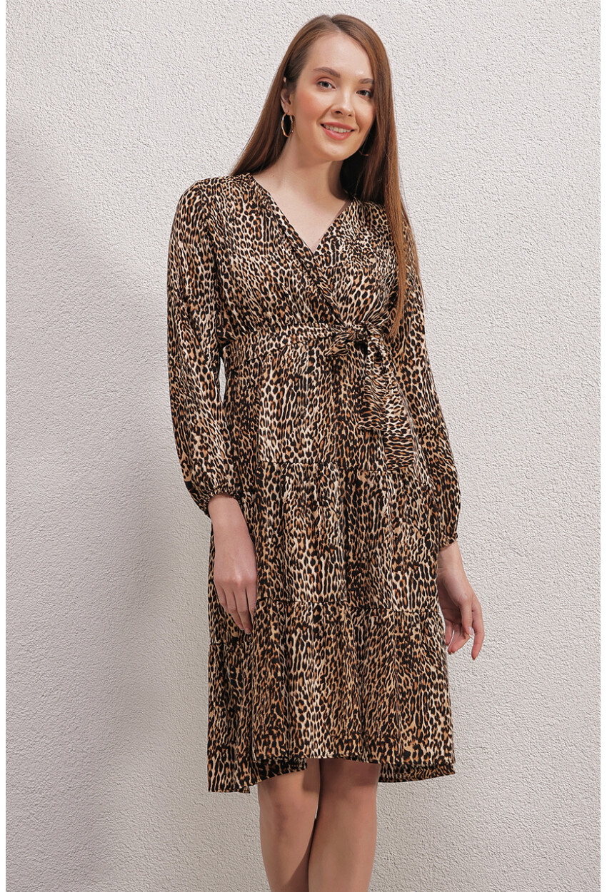 2320 Wrap Collar Dress