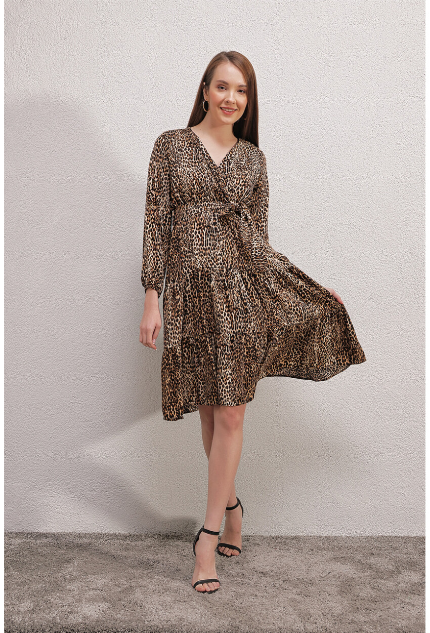 2320 Wrap Collar Dress