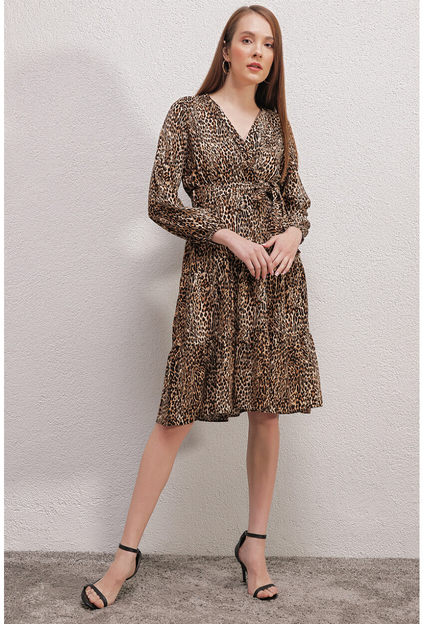 2320 Wrap Collar Dress