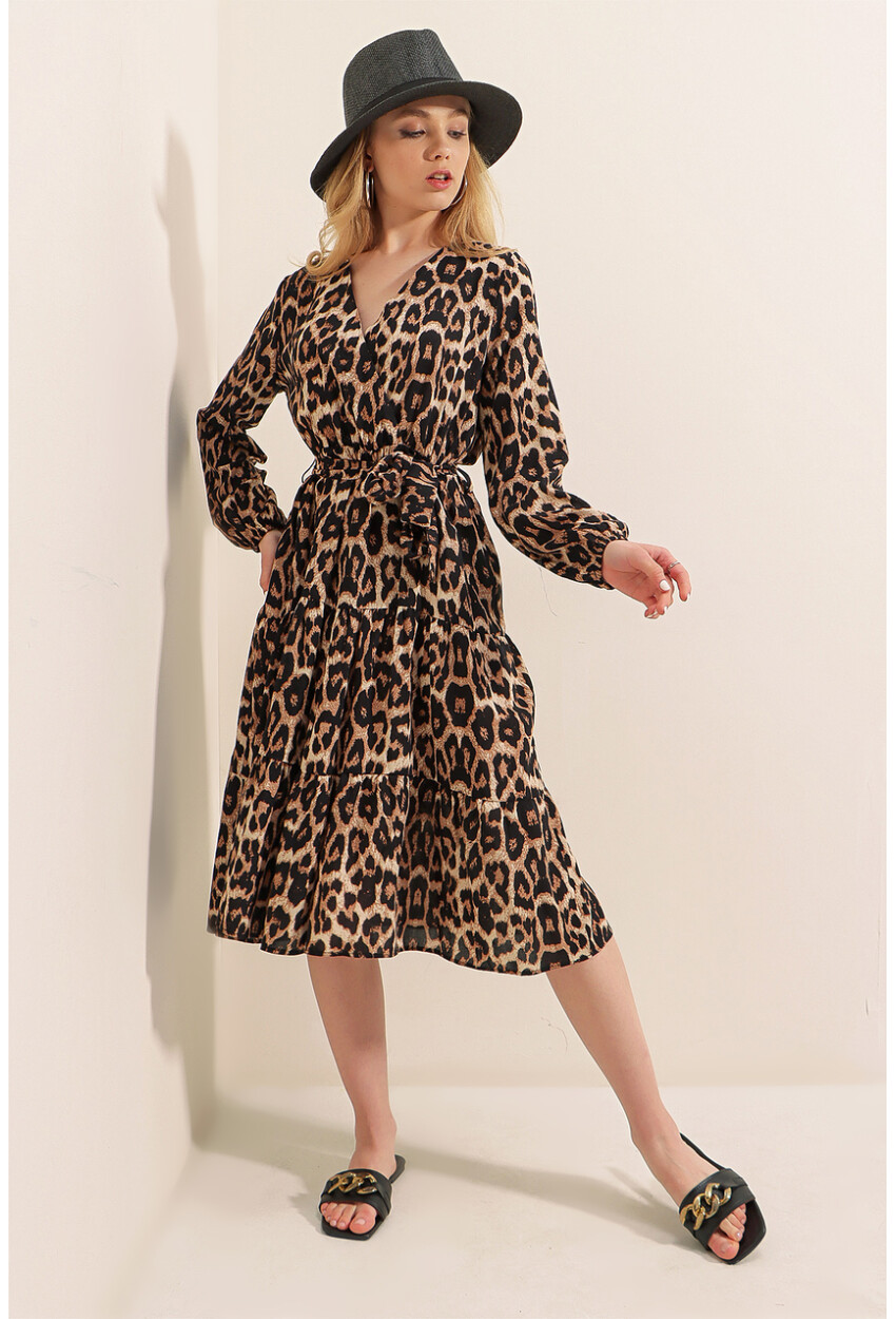 2320 Wrap Collar Dress