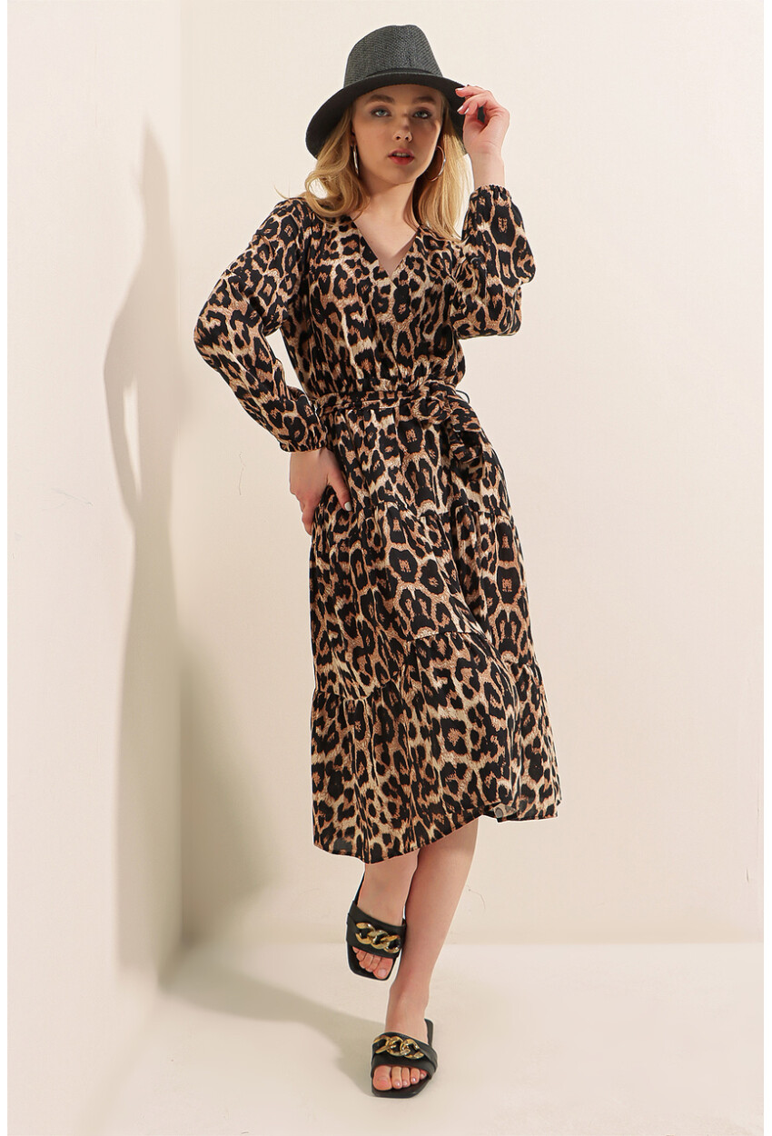 2320 Wrap Collar Dress