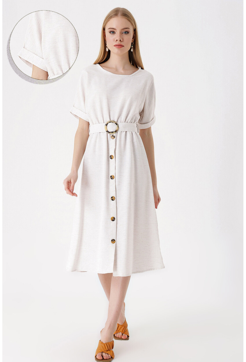 2389 Linen Dress With Belt