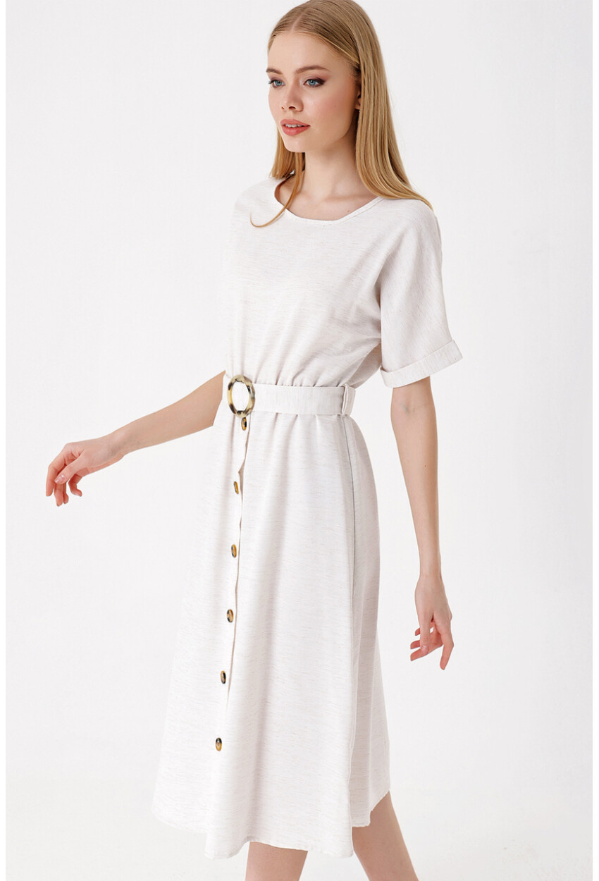 2389 Linen Dress With Belt