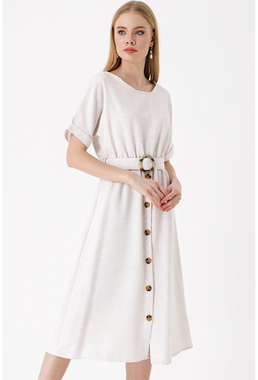 2389 Linen Dress With Belt