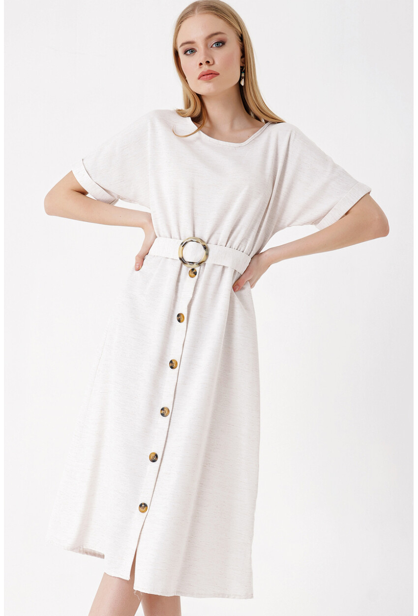 2389 Linen Dress With Belt