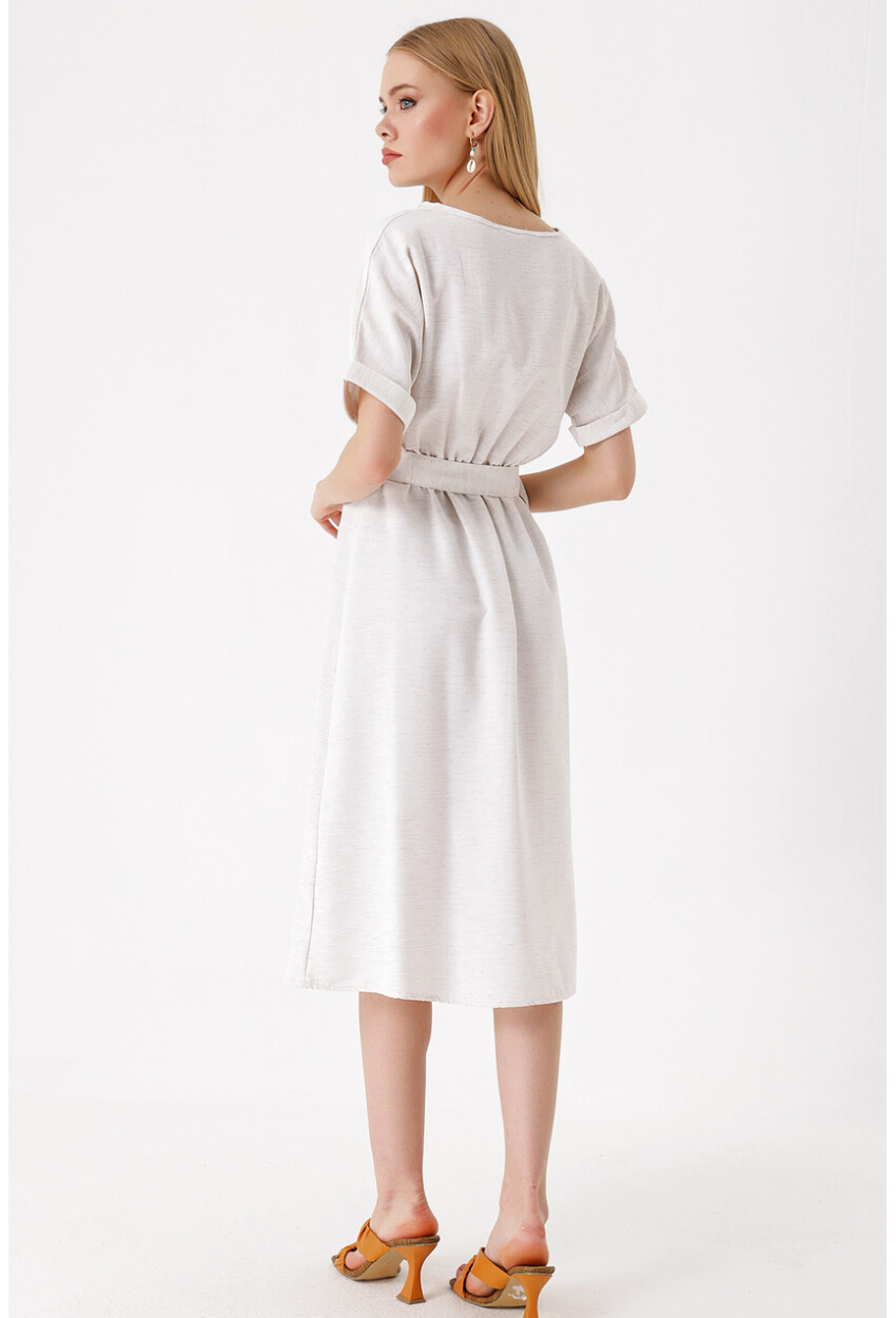 2389 Linen Dress With Belt