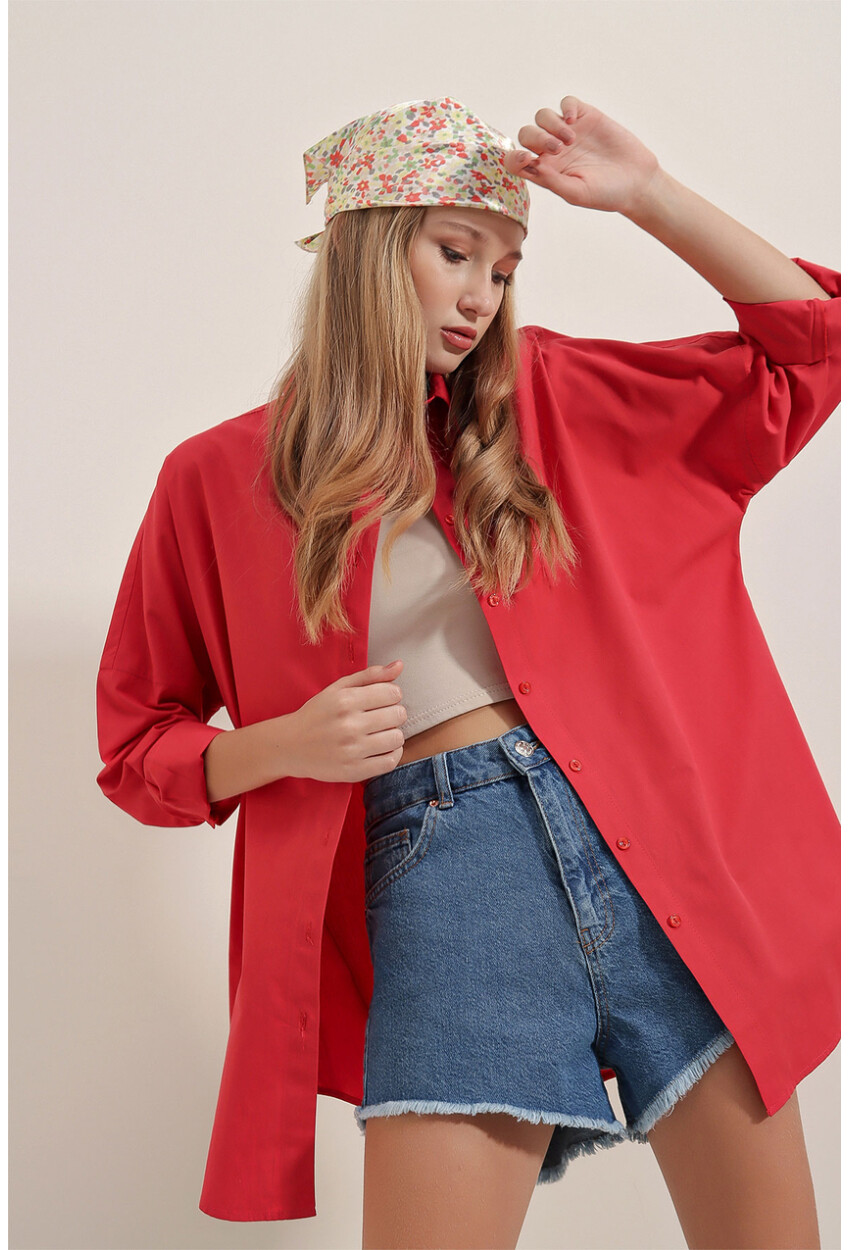 3900 Oversized Long Basic Shirt