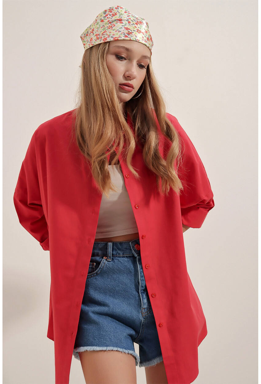 3900 Oversized Long Basic Shirt