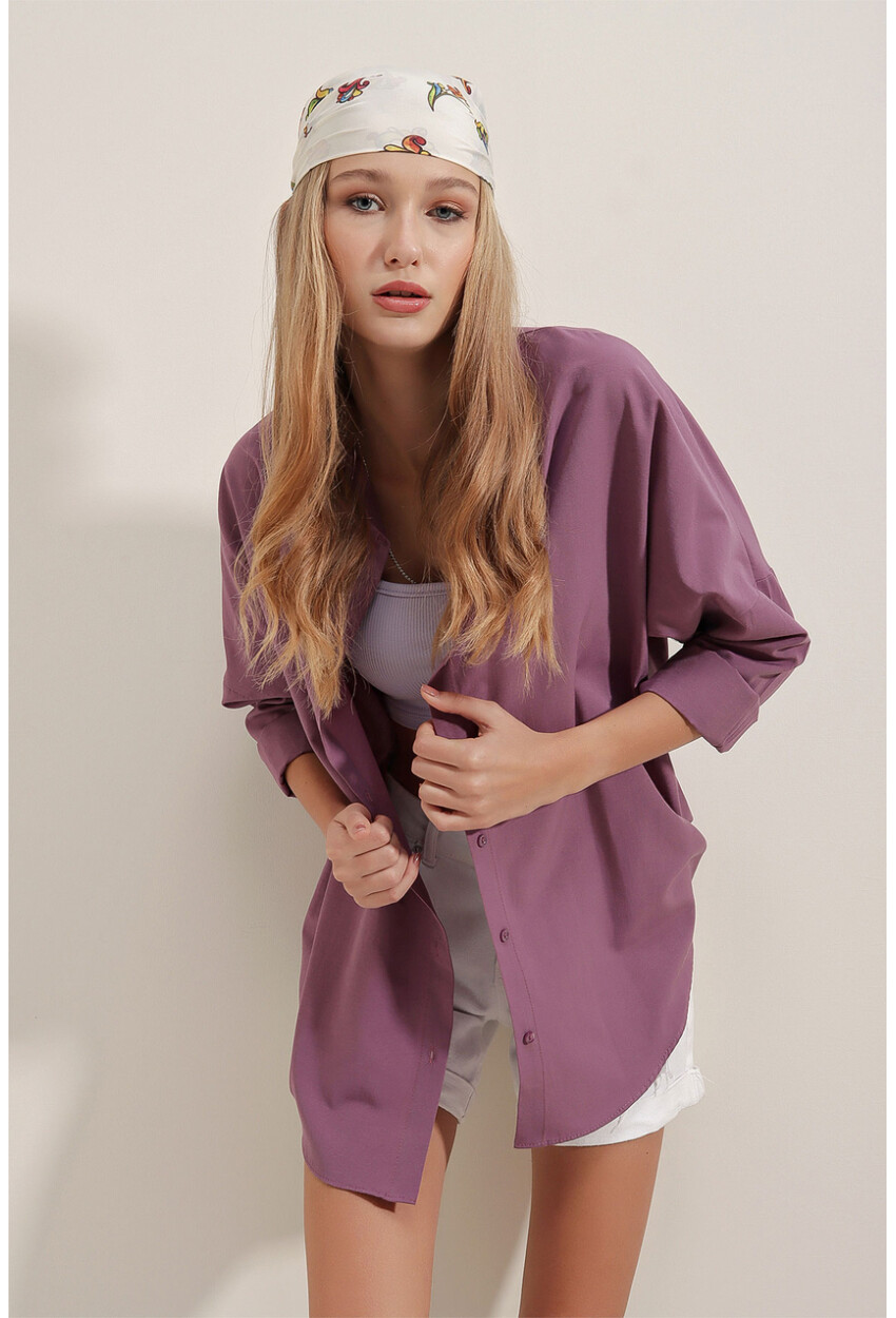 3900 Oversized Long Basic Shirt