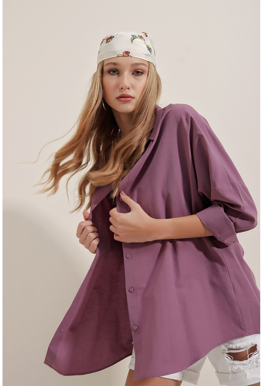 3900 Oversized Long Basic Shirt