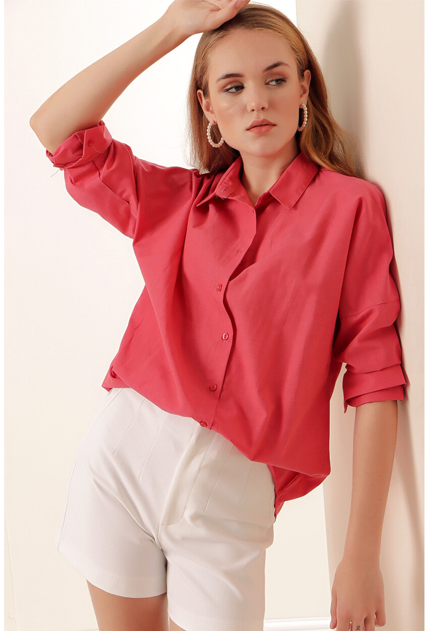 3900 Oversized Long Basic Shirt