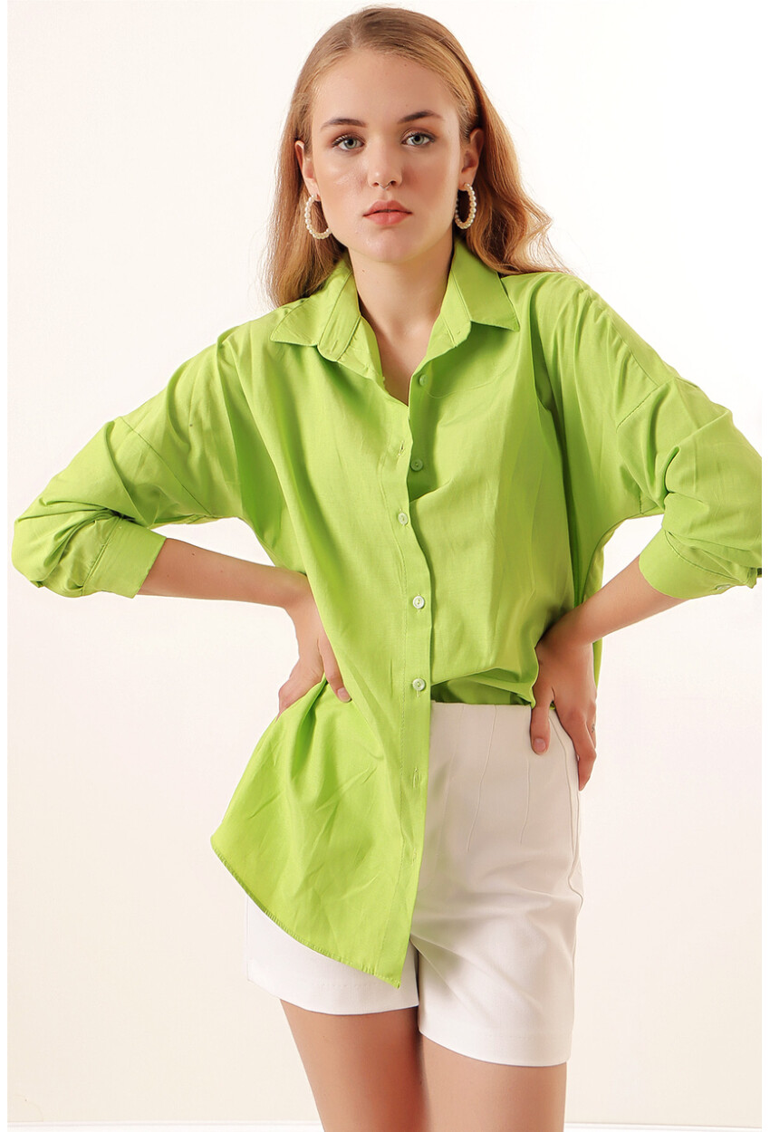 3900 Oversized Long Basic Shirt