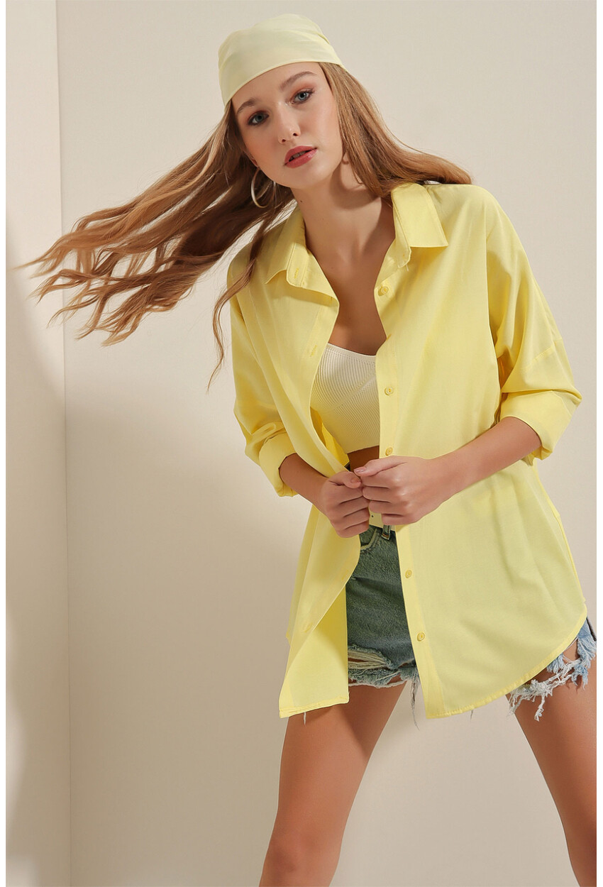 3900 Oversized Long Basic Shirt