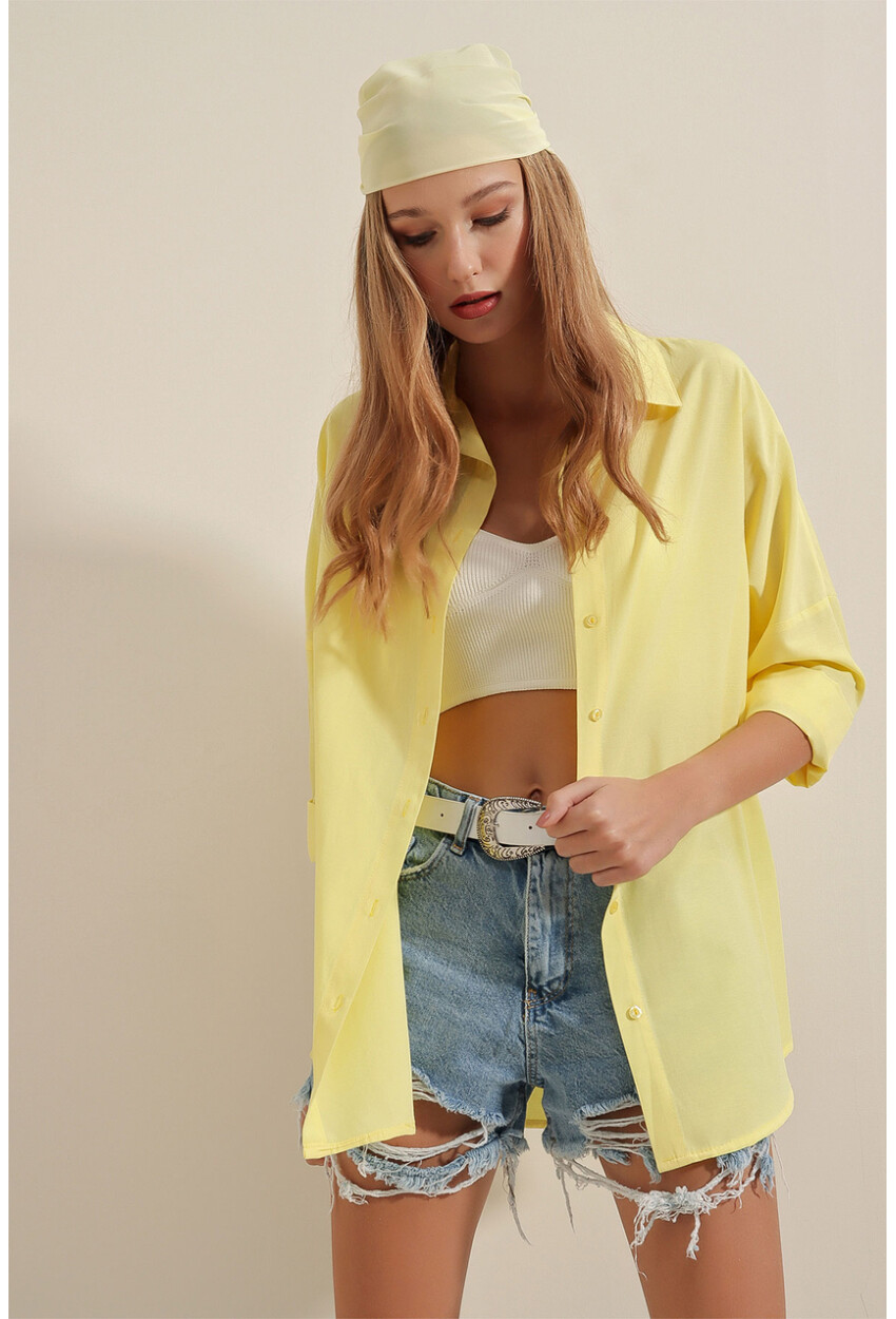 3900 Oversized Long Basic Shirt