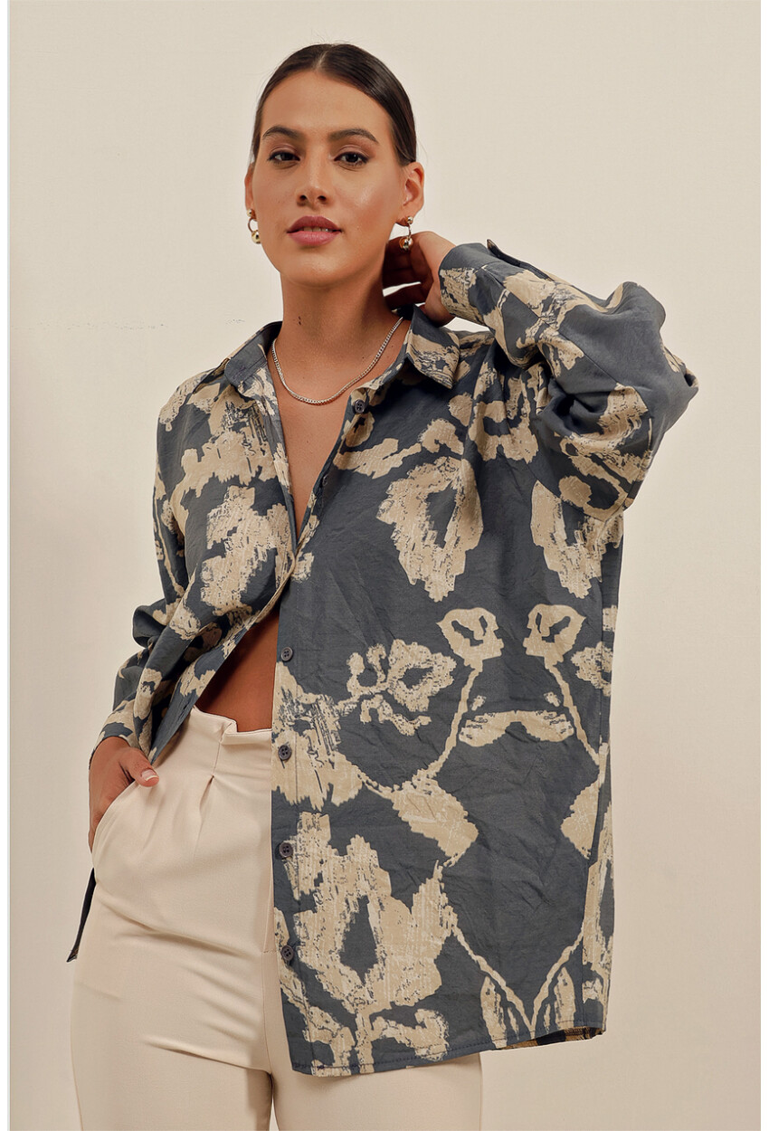 3900 Oversized Long Basic Shirt